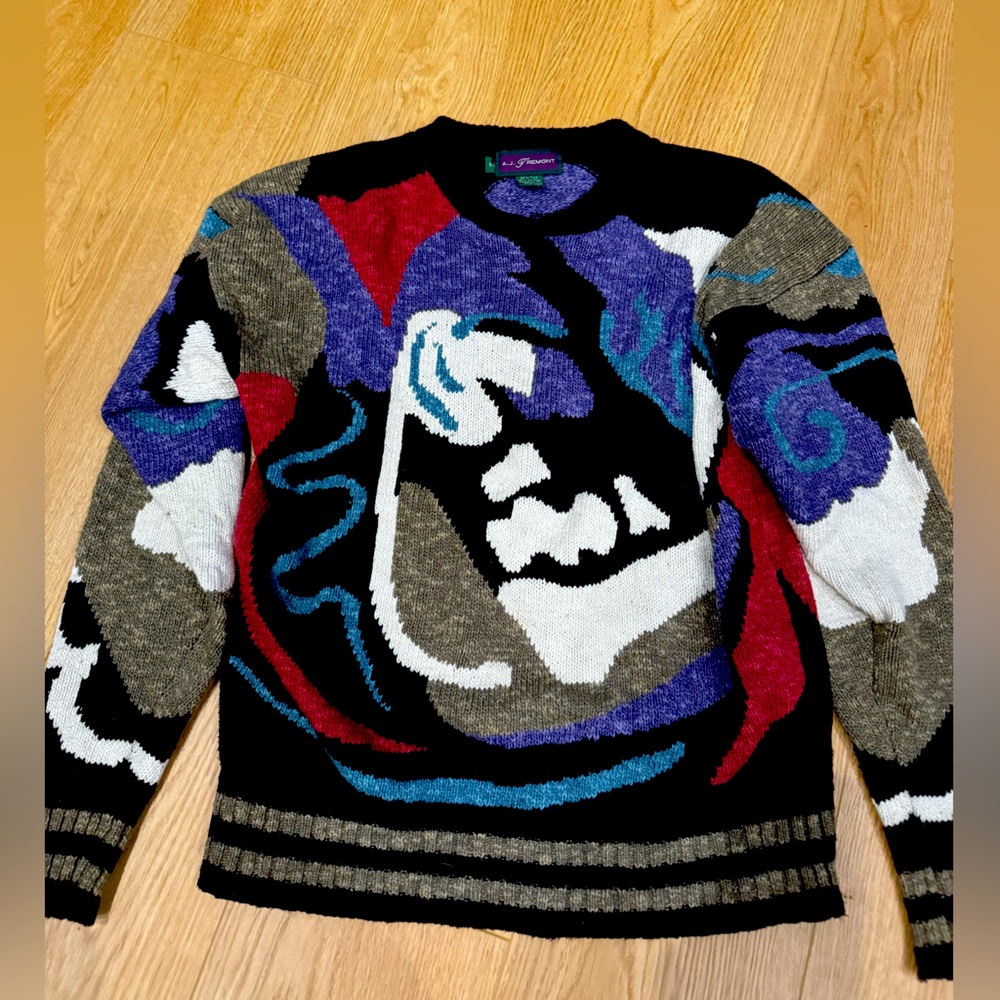A.J .Tremont vintage silk blend sweater featuring rich, vibrant colors